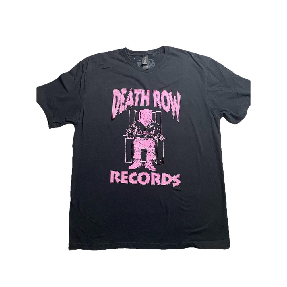 Ripple Junction Death Row Records Logo Men's Pink And Black T-Shirt Size Large
